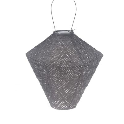 Linterna Led Sostenible Decoración Jardín Ikat Diamond - 28 cm - Taupe