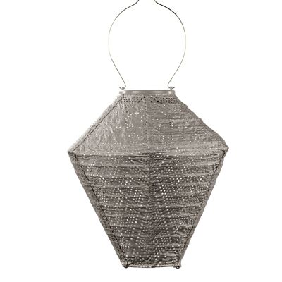 Linterna Led Sostenible Decoración Jardín Ikat Diamond - 28 cm - Taupe