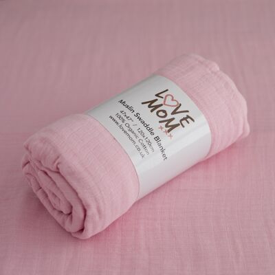Mantita rosa de algodón orgánico