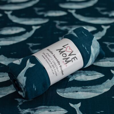 Navy Wal Swaddle