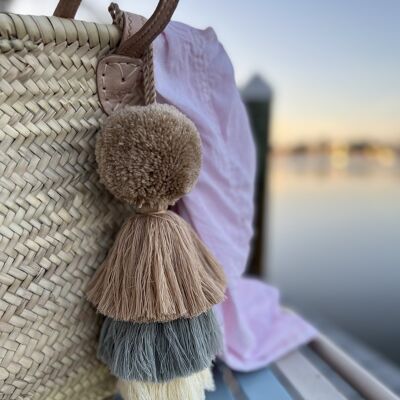 BORSA POM POM SWAG CON TRIO NAPPONE - NATURALE