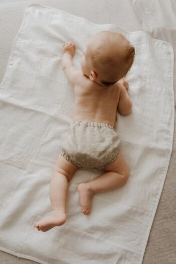 Bloomers bébé en lin, culottes pour enfants, sous-vêtements nouveau-nés, couvre-couche - blanc non teint 1
