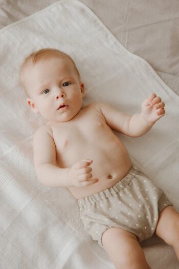 Bloomers bébé en lin, culottes pour enfants, sous-vêtements nouveau-nés, couvre-couche - blanc non teint 2