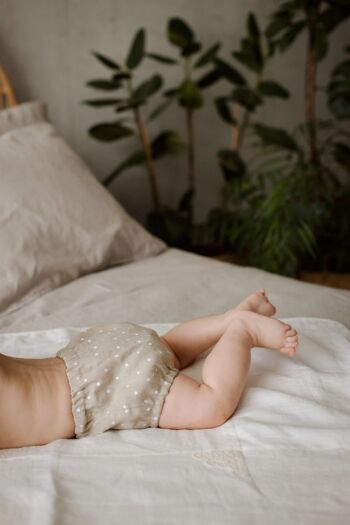 Bloomers bébé en lin, culottes pour enfants, sous-vêtements nouveau-nés, couvre-couche - blanc non teint 3