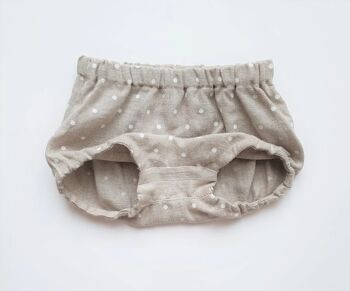 Bloomers bébé en lin, culottes pour enfants, sous-vêtements nouveau-nés, couvre-couche - blanc non teint 6