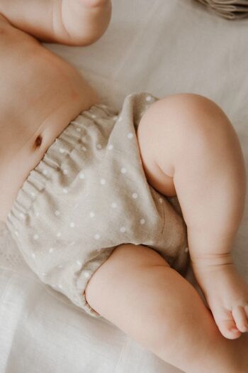 Bloomers bébé en lin, culottes pour enfants, sous-vêtements nouveau-nés, couvre-couche - bleu clair 4