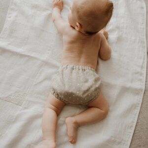 Lin Baby Bloomers, culottes pour enfants, sous-vêtements nouveau-nés, couvre-couche - rayures rouges