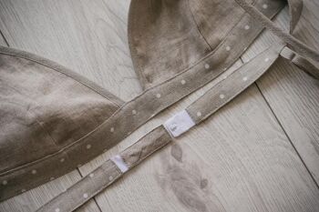 BELLA - Bralette en lin blanc biologique, soutien-gorge triangle doux pour femme - blanc gaufré non teint 8