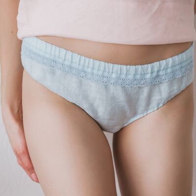CHRISTINE - Organic Underwear, Lace Panties, Linen Panties -  Undyed White
