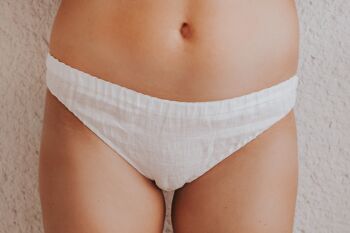 LISA - Culotte en lin blanc biologique, culotte en lin pour femme - Lin non teint 2