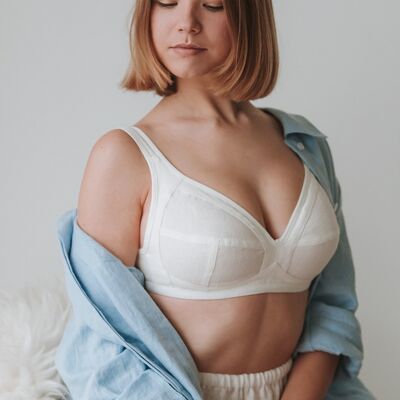 Organic Lingerie, Yoga Bra, Plus Size Bralette, Plus Size Lingerie -  Snow White