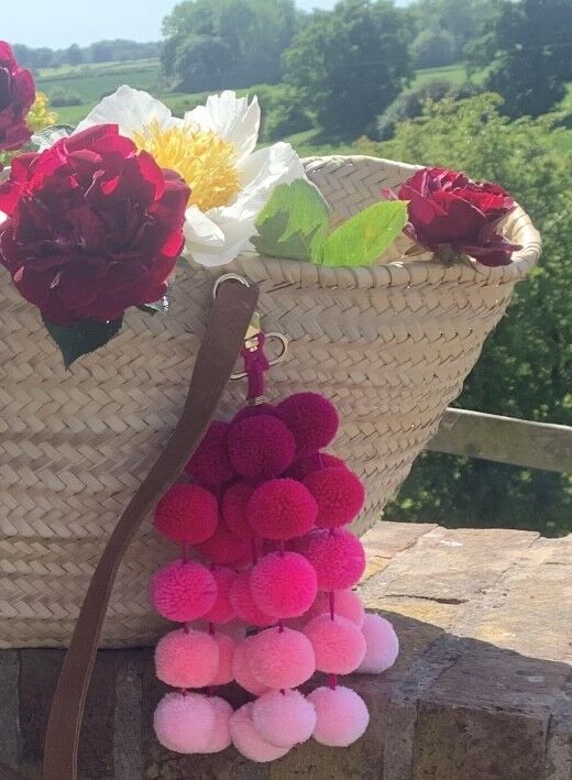 Ciondolo borsa Pom Pom Ombre rosa