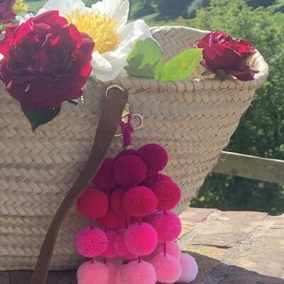 Abalorio rosa para bolso Pom Pom Ombre