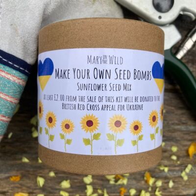 Machen Sie Ihr eigenes Sonnenblumensamen-Bomben-Kit