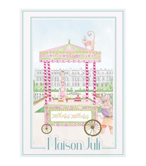 The ice cream trolley of Versailles for girls - unframed