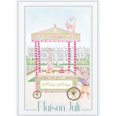 The ice cream trolley of Versailles for girls - unframed
