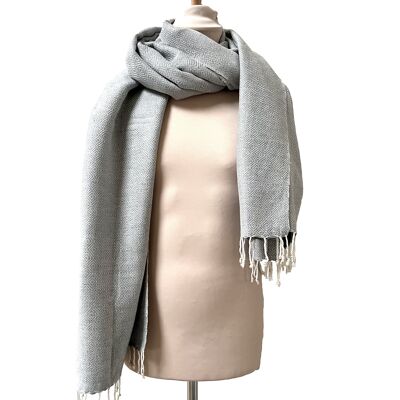 Le Grand Krama Thick Warm Pearl Gray