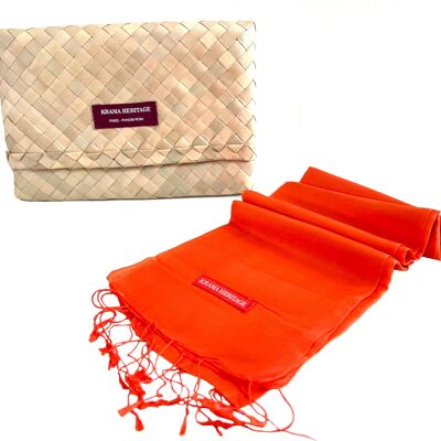 The Orange Organza Silk Krama