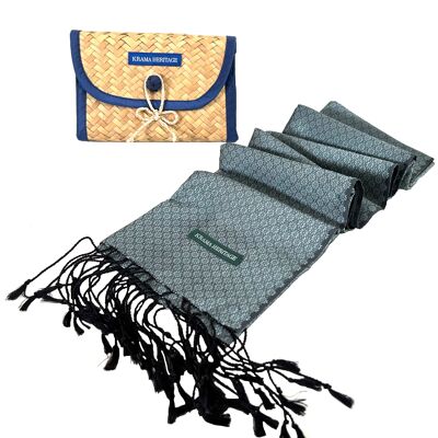 Il Jasmin Luxury Aquamarine Silk Krama