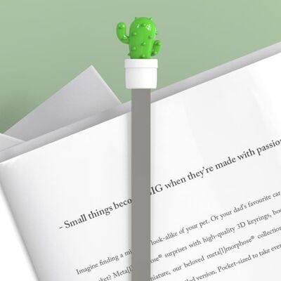 MARQUE-PAGES meta[l]morphose® Cactus design - finition blanc/vert