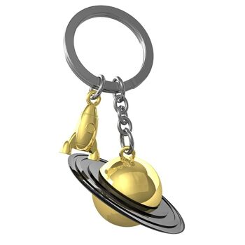 KEYCHAIN metalmorphose® Vectorbox Porte-clés charms Saturne & Fusée - Design/copyright déposé 4