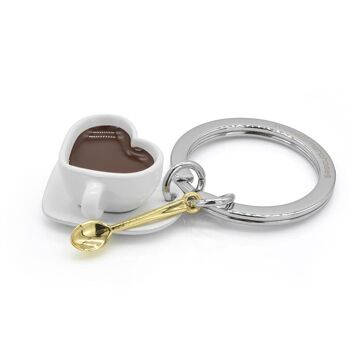 porte-clés meta[l]morphose® Vectorbox Lifestyle - Love Coffee + mini cuillère 1