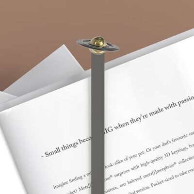 SEGNALIBRI meta[l]morphose® design Saturn - oro lucido con proiettile lucido