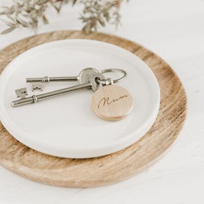 Mum Wooden Engraved Keyring