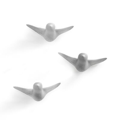 Vogelschwarm Beton - Hellgrau (3 Vögel)