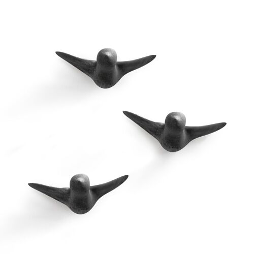 Vogelschwarm Beton - Schwarz (3 Vögel)