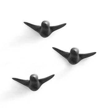 Vogelschwarm Beton - Schwarz (3 Vögel) 1