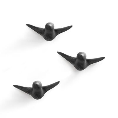 Vogelschwarm Beton - Negro (3 Vögel)