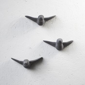 Vogelschwarm Beton - Schwarz (3 Vögel) 5