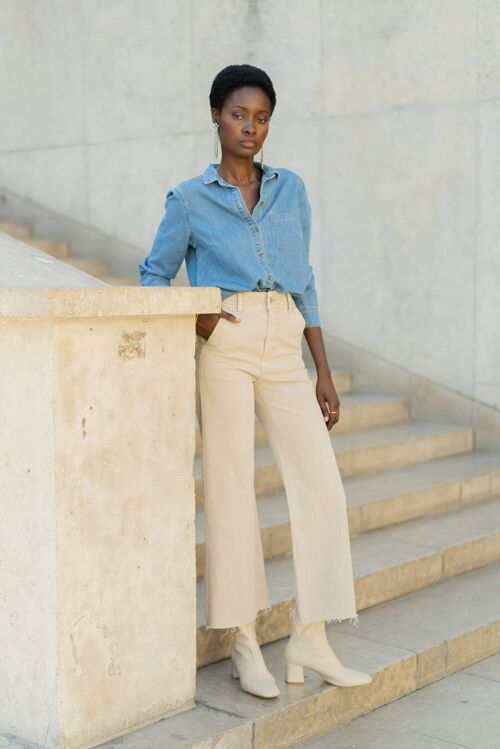 Jeans Wandeline Large Coupé BEIGE NATUREL