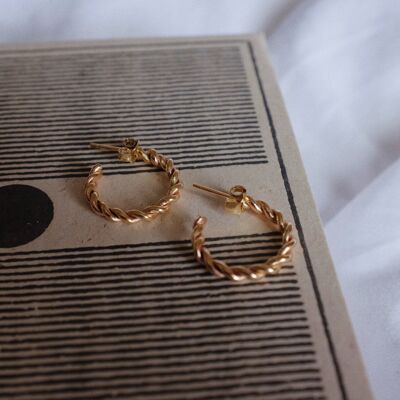 9ct Gold Mini Twisted Hoops