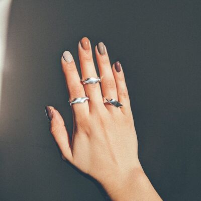 Bague ondulée en argent