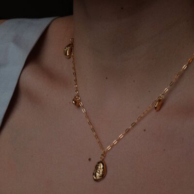 Faya-Charm-Halskette aus Vermeil-Gold