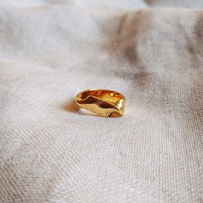 Gewellter Ring aus Vermeil-Gold