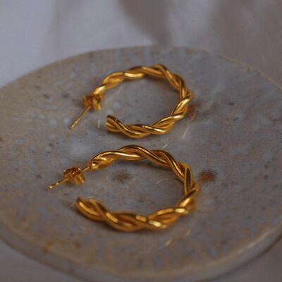 Gold Vermeil Chunky Twisted Hoops