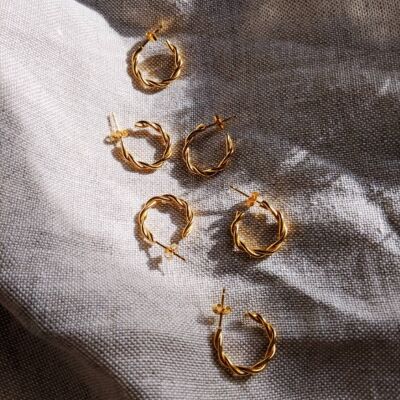 Gold Vermeil Mini Twisted Hoops