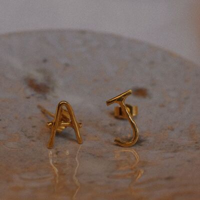 Borchie con lettere in oro vermeil - A - G