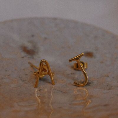 Clous Lettre Or Vermeil - W - C