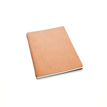 Carnet de note cuir recyclé A7 - Pages blanches - Crème 1