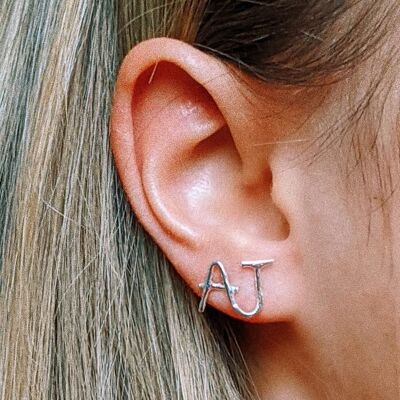 Letter Silver Studs - I - J