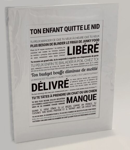 Affiche "Ton enfant quitte le nid"