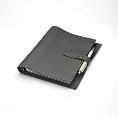 Organiseur / Carnet de note en cuir A6  - Gris