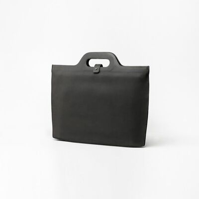 Grey leather bag M