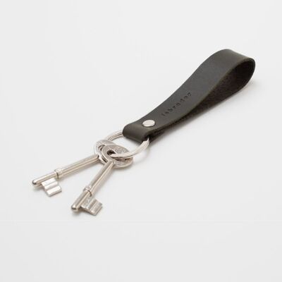 Grey leather key ring