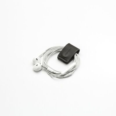 Grey leather cable clip