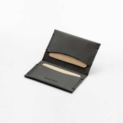 Leather card holder "Double" - Gray